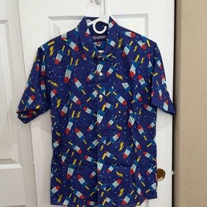 Tipsy Elves Colorful Popsicle Print Shirt Size M.